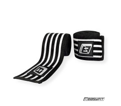 Бинт для приседаний EasyFit фиксатор коленного сустава (черно-белый)