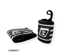 Кистевые бинты EasyFit 50х8 см фиксатор на запястье (черно-белые)