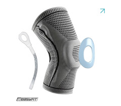 Бандаж (наколенник) ортопедический для коленного сустава с ребрами жесткости и силиконовой вставкой (серый). Размер L