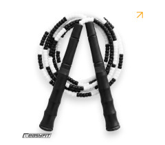 Бисерная скакалка EasyFit FreeRope 2,7 м (черно-белая)