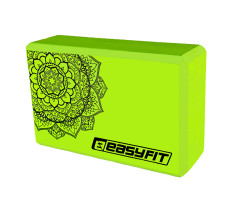 Блок для йоги EasyFit EVA с рисунком салатовый