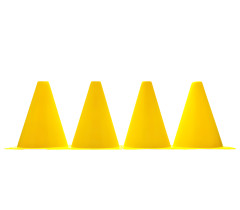 Конусы-фишки спортивные EasyFit  17 см (набор 4 штуки) желтые