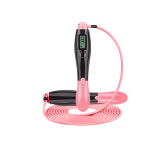 Скоростная скакалка со счетчиком EasyFit черный-розовый