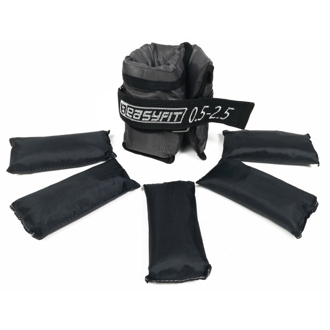 Утяжелители для ног и рук с металлом EasyFit Metal наборные со сменным весом 0,5-2,5 кг